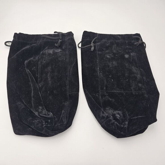 Suede‎ Velvet Cloth Drawstring Bag Pouch Set Of 2 - Picture 1 of 2